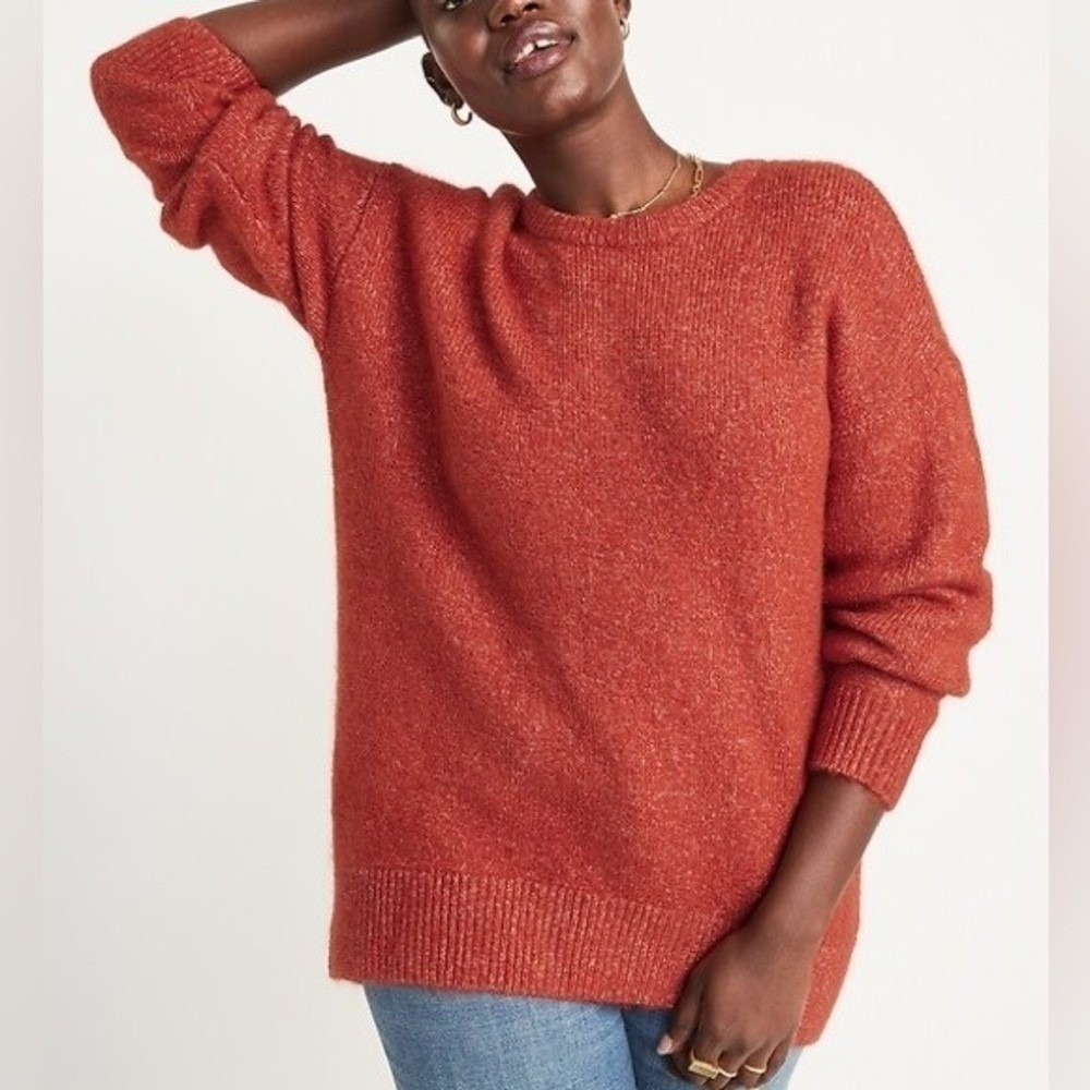 Old Navy Cozy Cocoon Orange Tunic Fox Long Sleeve‎ Sweater Women's SP